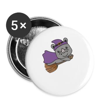 Rhinoceros Halloween Witch Kids Witch Costume - Buttons large 2.2''/56 mm (5-pack) - white - Front