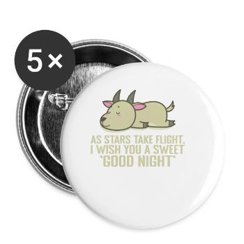 alors que les étoiles prennent leur envol, bon pyjama de nuit - Lot de 5 grands badges (56 mm) - blanc - Devant