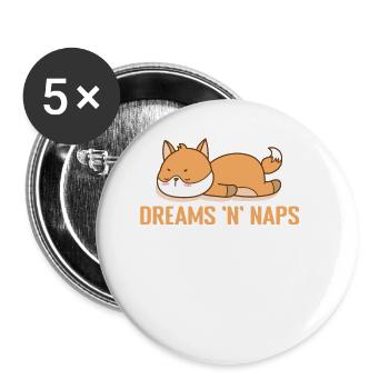 Pyjamas Dreams 'n' Naps Pyjamas - Lot de 5 grands badges (56 mm) - blanc - Devant