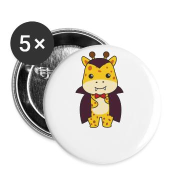 Giraffe Happy Halloween Cute Vampire Costume - Buttons large 2.2''/56 mm (5-pack) - white - Front