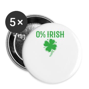 0% Irlandais Saint-Patrick - Lot de 5 grands badges (56 mm) - blanc - Devant