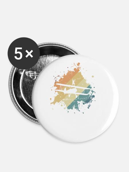 Wing Walker waghalsiges Hobby - Buttons groß 56 mm (5er Pack) - Weiß