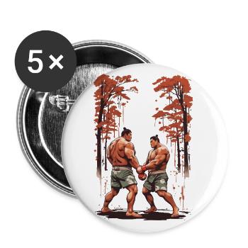 Sumo Honor Tradition & Force Arts Martiaux Entraînement - Lot de 5 grands badges (56 mm) - blanc - Devant