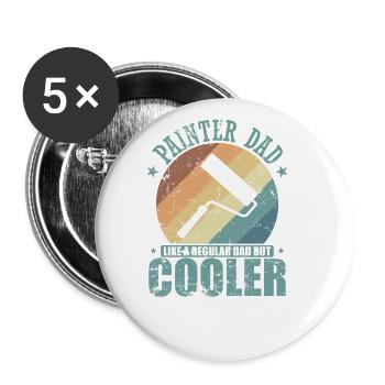 Père peintre comme un père ordinaire mais plus cool - Lot de 5 grands badges (56 mm) - blanc - Devant
