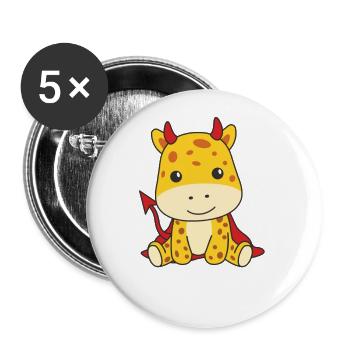 Giraffe Happy Halloween Devil Costume - Buttons large 2.2''/56 mm (5-pack) - white - Front