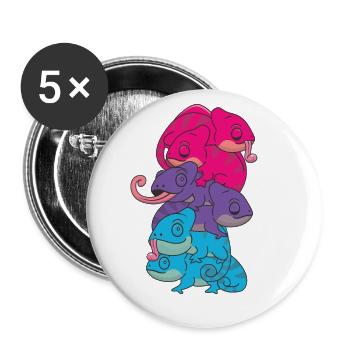 androgyn Flag Pride LGBTQ süße Chamäleon - Buttons groß 56 mm (5er Pack) - Weiß - Vorne