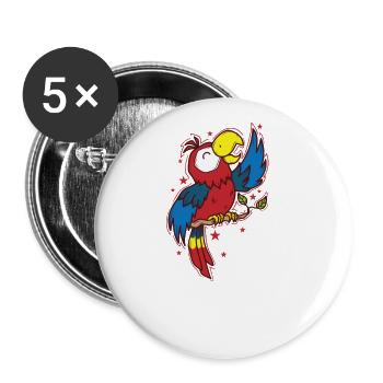 Perroquet, Chant, Animal, Oiseau - Lot de 5 grands badges (56 mm) - blanc - Devant