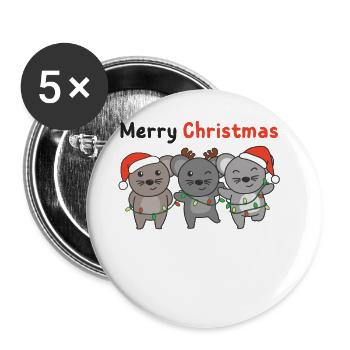 Mouse, Christmas, Winter, Animals, Mouse - Buttons large 2.2''/56 mm (5-pack) - white - Front