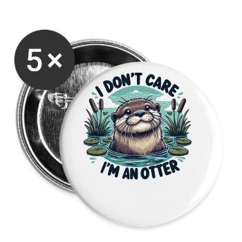 Mir egal ich bin ein Otter. - süßer Otter - Buttons groß 56 mm (5er Pack) - Weiß - Vorne