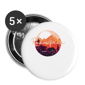 roam free Bison Tier - Buttons groß 56 mm (5er Pack) - Weiß - Vorne