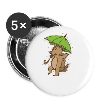 Tatou avec parapluie désert de mammifères - Lot de 5 grands badges (56 mm) - blanc - Devant