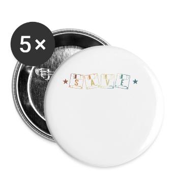 Enregistrer le disque Disque du module de stockage rétro - Lot de 5 grands badges (56 mm) - blanc - Devant