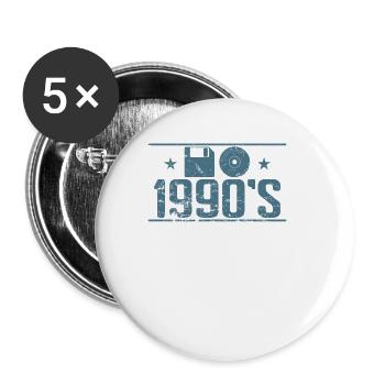 Disquette et module de mémoire rétro CD des années 1990 - Lot de 5 grands badges (56 mm) - blanc - Devant