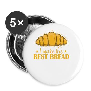 I Make the Best Bread Bäcker - Buttons groß 56 mm (5er Pack) - Weiß - Vorne