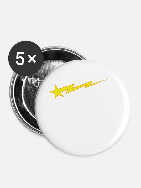 Sternblitz Nachthimmel - Buttons groß 56 mm (5er Pack) - Weiß
