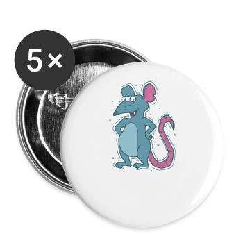 Proud Rat Pet Rodent - Buttons large 2.2''/56 mm (5-pack) - white - Front