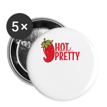 Hot and Pretty Chili Seasoning - Buttons large 2.2''/56 mm (5-pack) - white - Front
