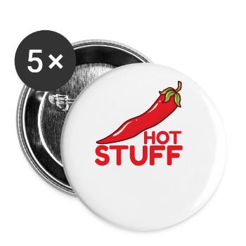 Hot Stuff Chili Spice Scoville - Buttons large 2.2''/56 mm (5-pack) - white - Front