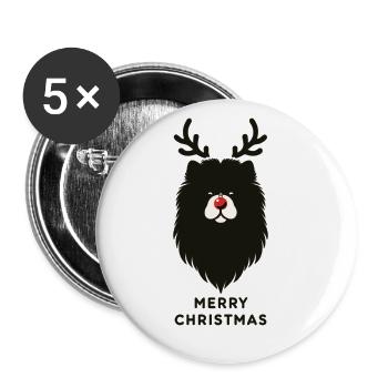 Chow Chow Christmas Winter Animals Dogs - Buttons large 2.2''/56 mm (5-pack) - white - Front