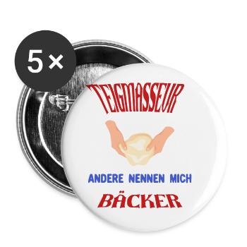 Les boulangers l’appellent masseur de pâte - Lot de 5 grands badges (56 mm) - blanc - Devant