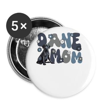 Dogue Allemand Groovy Dane Maman - Lot de 5 grands badges (56 mm) - blanc - Devant