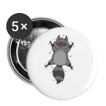 Washable is in love small animal - Buttons large 2.2''/56 mm (5-pack) - white - Front