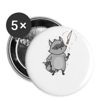 Lavable au couteau omnivore - Lot de 5 grands badges (56 mm) - blanc - Devant