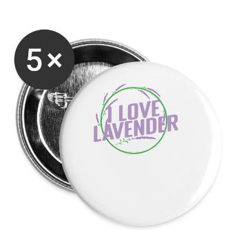 I Love Lavender Plant Garden Fragrance - Buttons large 2.2''/56 mm (5-pack) - white - Front