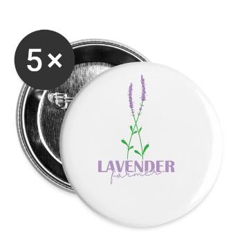 Lavande fermier plante jardin parfum - Lot de 5 grands badges (56 mm) - blanc - Devant