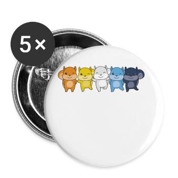 Aroace Flag Pride LGBTQ Cute Squirrel - Buttons large 2.2''/56 mm (5-pack) - white - Front