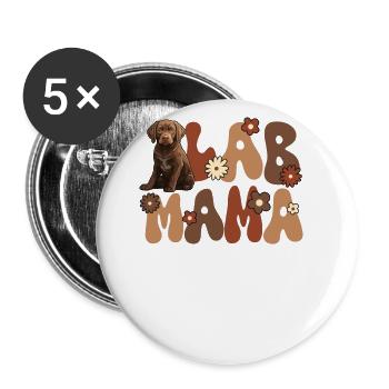 Labrador Retriever Groovy Lab Maman - Lot de 5 grands badges (56 mm) - blanc - Devant