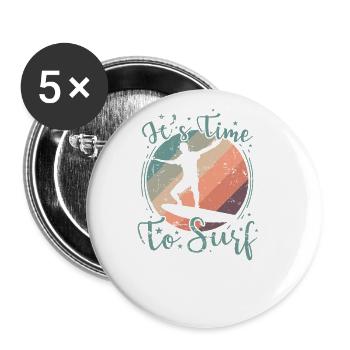 It's Time to Surf Sport Water - Buttons large 2.2''/56 mm (5-pack) - white - Front