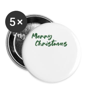Merry Christmas - Buttons groß 56 mm (5er Pack) - Weiß - Vorne