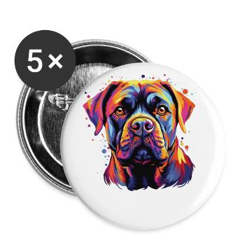Watercolor Colorful Cane Corso - Buttons large 2.2''/56 mm (5-pack) - white - Front