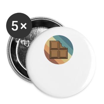 Bar Chocolate Candy Cocoa - Buttons large 2.2''/56 mm (5-pack) - white - Front