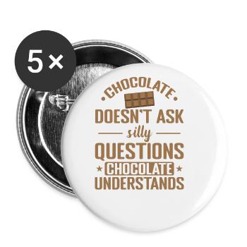 Chocolate Understands Whole Milk Cocoa - Buttons large 2.2''/56 mm (5-pack) - white - Front