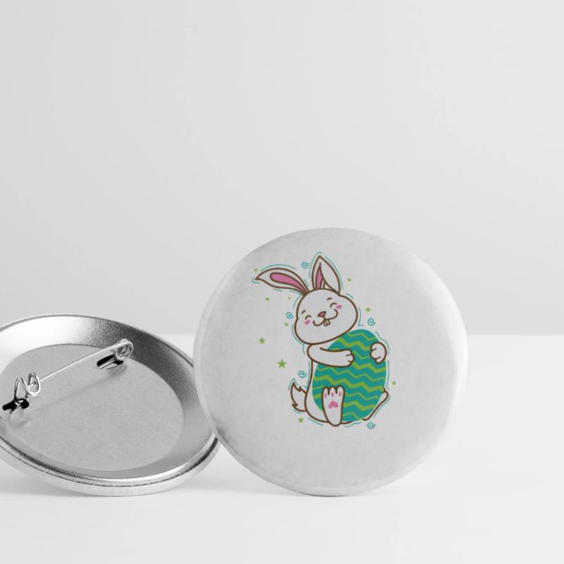 Easter Bunny with Easter Egg Spring Buttons large 2.2''/56 mm (5-pack)