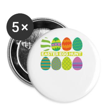 Easter Egg hunt Spring Beginning - Buttons large 2.2''/56 mm (5-pack) - white - Front