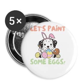 cute dogs for easter dalmatians - Buttons large 2.2''/56 mm (5-pack) - white - Front