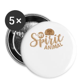 My Spirit Animal Lemming Rodent - Buttons large 2.2''/56 mm (5-pack) - white - Front