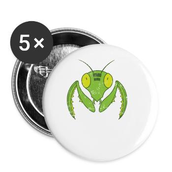 Gottesanbeterin fliegende Natur - Buttons groß 56 mm (5er Pack) - Weiß - Vorne