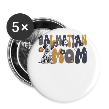 Dalmatien Groovy Dalmatien Maman - Lot de 5 grands badges (56 mm) - blanc - Devant