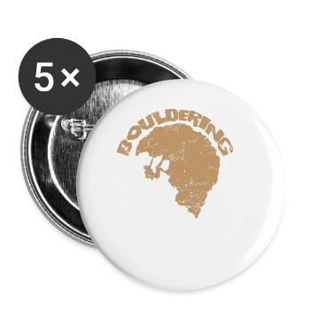Bouldering Hobby - Buttons groß 56 mm (5er Pack) - Weiß - Vorne