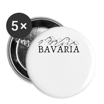 Bayern Berge - Buttons groß 56 mm (5er Pack) - Weiß - Vorne