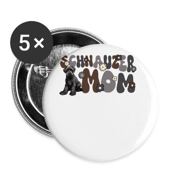 Giant Schnauzer Groovy Schnauzer Mom - Buttons large 2.2''/56 mm (5-pack) - white - Front