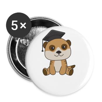 Kids Kindergarten nailed it Erdmännchen Graduation - Buttons groß 56 mm (5er Pack) - Weiß - Vorne