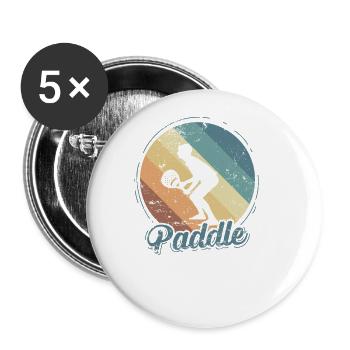 Joueur de padel Tennis - Lot de 5 grands badges (56 mm) - blanc - Devant
