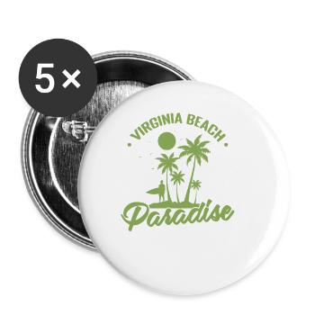 Virginia Beach Paradise Virginia City in the USA - Buttons large 2.2''/56 mm (5-pack) - white - Front