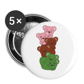 Gynosexuell Flag Pride LGBTQ süße Maus - Buttons groß 56 mm (5er Pack) - Weiß - Vorne