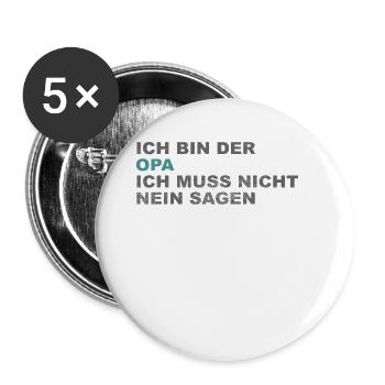Cooler Opa Spruch - Buttons groß 56 mm (5er Pack) - Weiß - Vorne